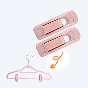 Light Pink Velvet Hangers Clips, Pant Hangers Velvet Clips, Strong Finger Clips Perfect for Thin Velvet Hangers Suit Skirt Pant Clothes Velvet Hangers, Velvet Hangers Clips