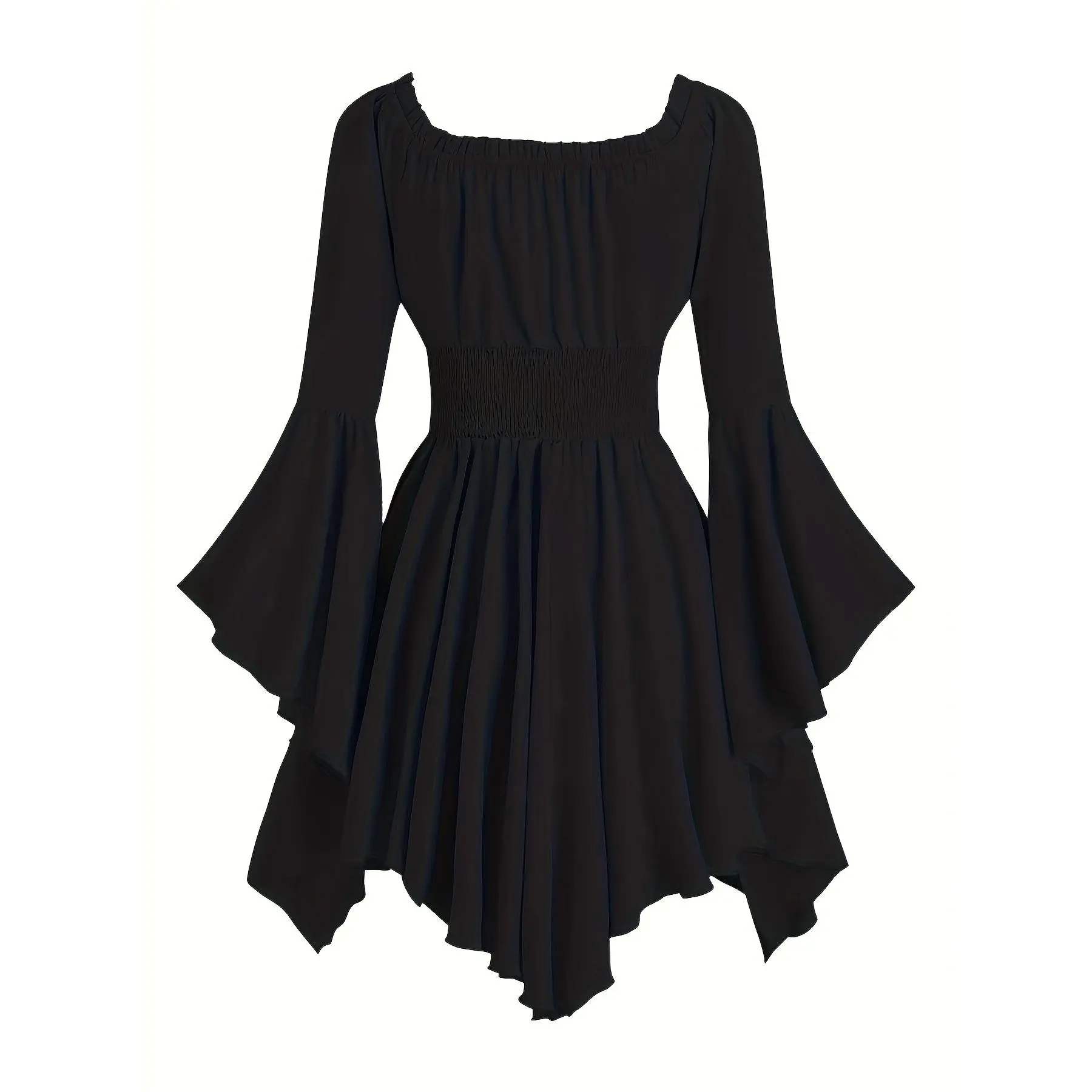 Renaissance Irregular Hem Off-Shoulder Dress