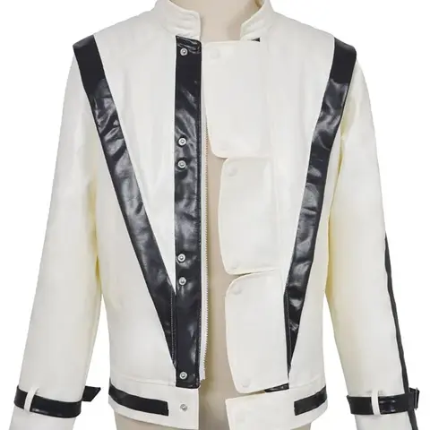 Artificial Leather Biker Jacket Cosplay Costume, Slim Fit Outerwear, Perfect for Performances and Parties