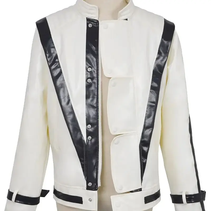 Artificial Leather Biker Jacket Cosplay Costume, Slim Fit Outerwear, Perfect for Performances and Parties