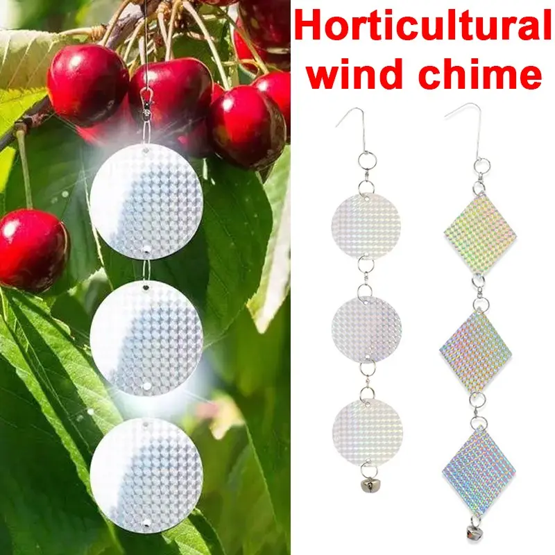 Outdoor Garden Bird Repellent Hanging Ornament, Wind-Activated Reflective Bell, Effective Bird Deterrent Wind Chime for Gardens