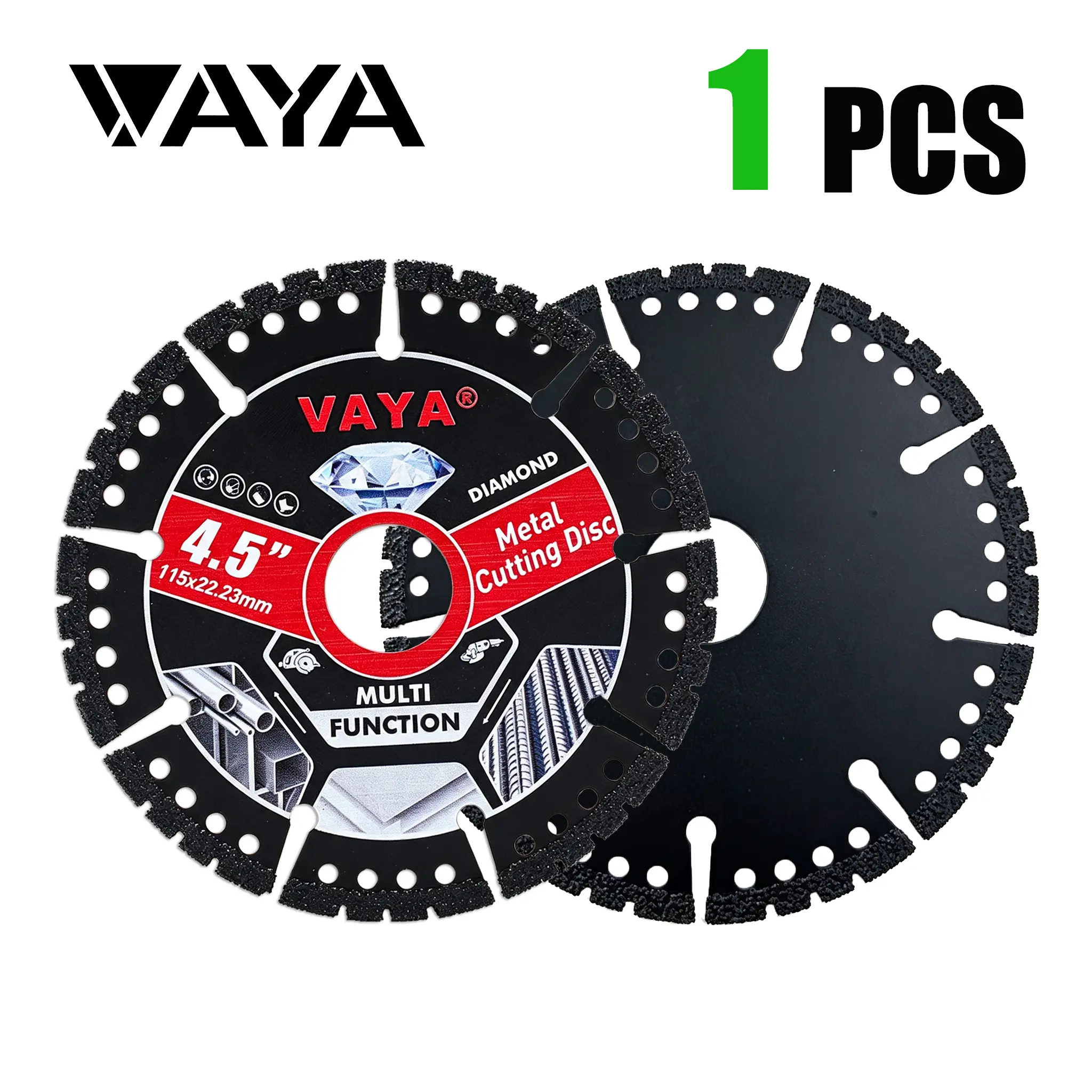 VAYA 4.5" 1PCS Multi-Material Diamond Cutting disc Blades Tool Accessories Dry Cut for Marble Cast Iron Stone Tile Metal Angle Grinder Blades