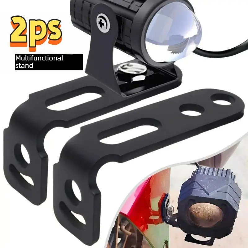 2 Universal Adjustable Motorcycle Headlight Brackets, Metal LED Fog Light Bracket, Electric Scooter Headlight Bracket, Stable Connection