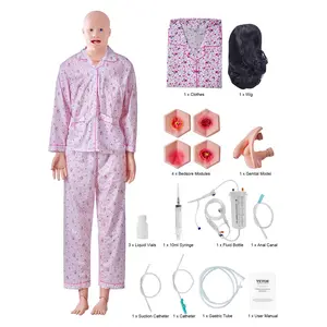 fathersdaygift VEVOR Nursing Training Manikin, Male/Female Life Size Demonstration Human Manikin for Nursing Training, Multifunctional Education Teaching Model, PVC Anatomical Mannequin Body Care Simulator Model