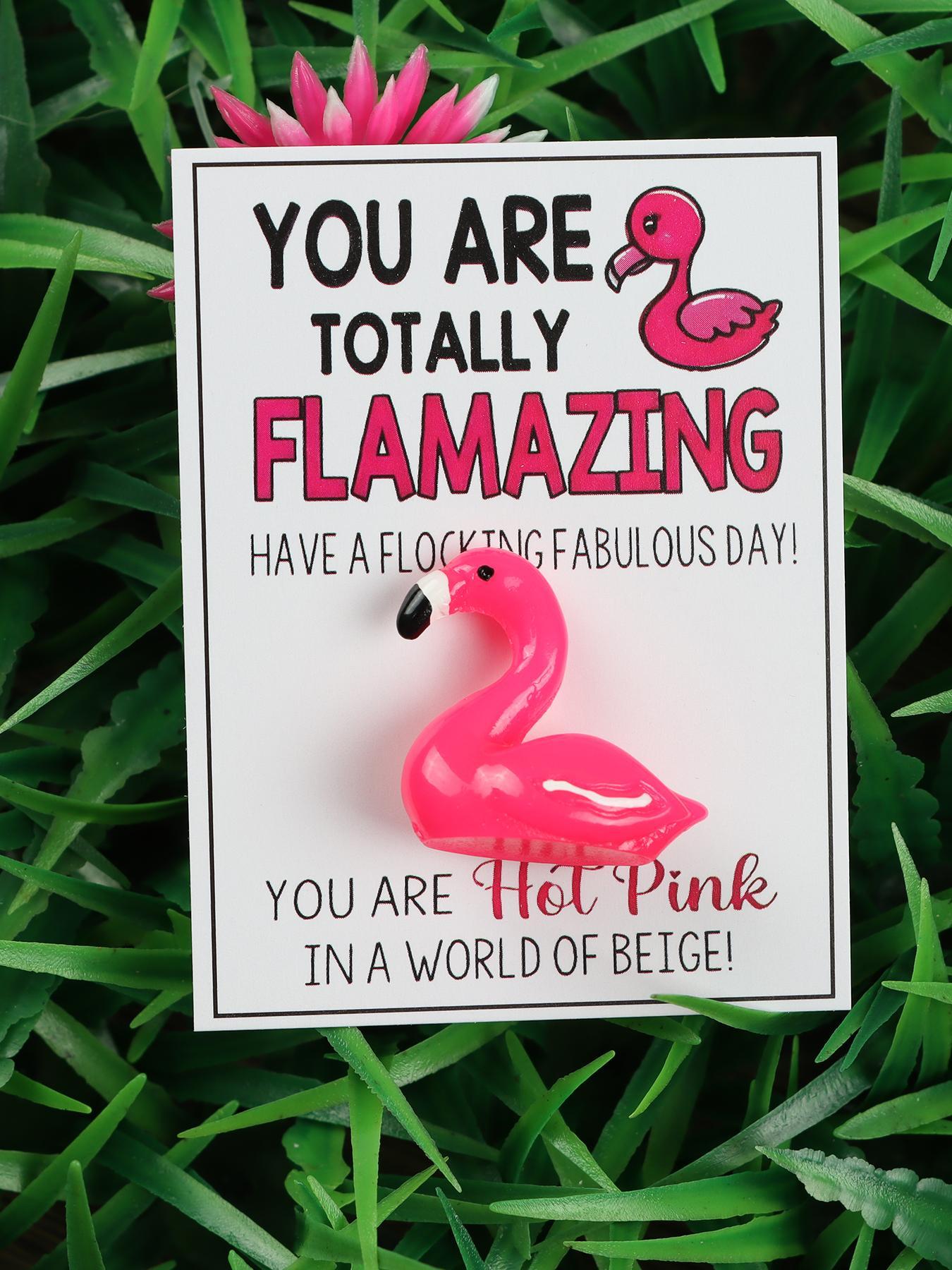 Charming Flamingo Design Pocket Hug Card, Greeting Card, Fun Party Cards, Fashion Accessories for Women & Girls, Ideal Inspirational Gift for Holidays & Parties
