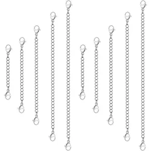 10 count Stainless Steel Necklace Extender Chain Links,  Necklace Extenders for Bracelet Anklet Stainless Steel Chain Extenders for  Making 2in 3in 4in 5in 6in (10 )