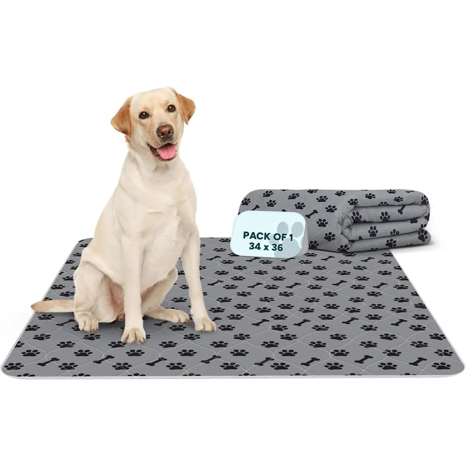 Washable Pee Pads for Dogs, 1 Pack 18"x24" Super Absorbent   Pads,  Non-Slip  Pads for Whelping,  Puppy Pads to Protect Your Floor