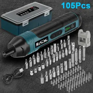 Torque Adjustable Electric Screwdriver, Cordless Power Screwdriver Set, USB Rechargeable Multifunctional Screwdriver with Light, Handheld Driver Tool KitASageLiving27 DD23NeonNode