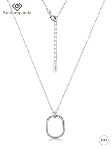 S925 Silver Moissanite Geometric Necklace Simple Infinity Pendant Choker Elegant Lockbone Chain Fashion Jewelry for Women