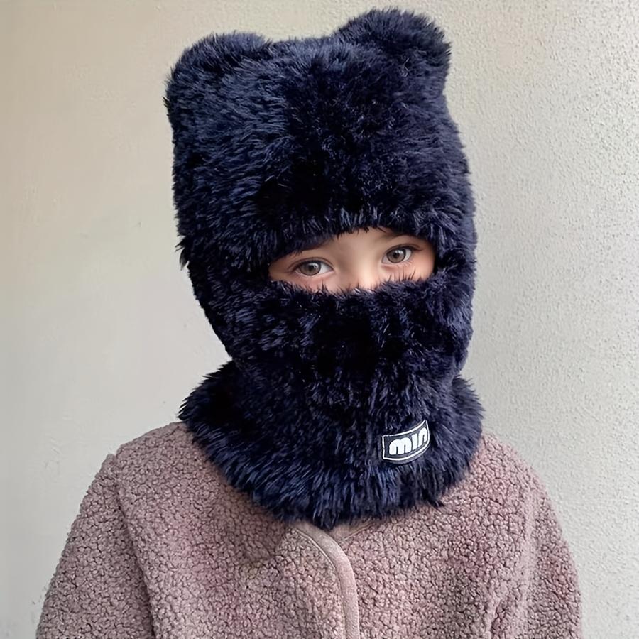 Kids Winter Hat - Thick Warm Beanie with Cute Bear Ears, Soft Pink/Black/Gray/White/Blue/Red/, Lightweight Cold Weather Hat for Boys & Girls Ages 3-6, Easy Hand Wash Care for Outdoor, School, Travel, Everyday Winter Wear - Ideal Birthday or Christmas Gift