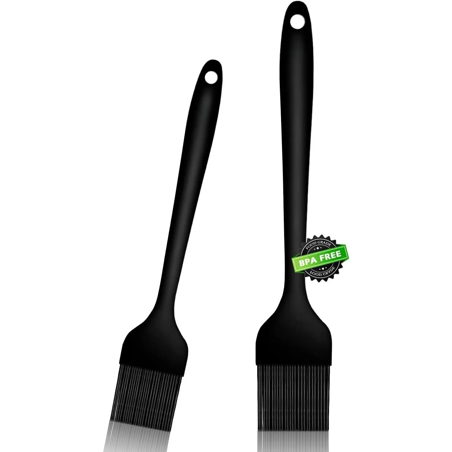 2 Pack  Basting Pastry Brushes - Heat Resistant Brush with Soft Bristles, Hygienic -Pieces Design, Marinade Brush  in Baking for Spreading Oil Butter Sauce BBQ Grill (Black)