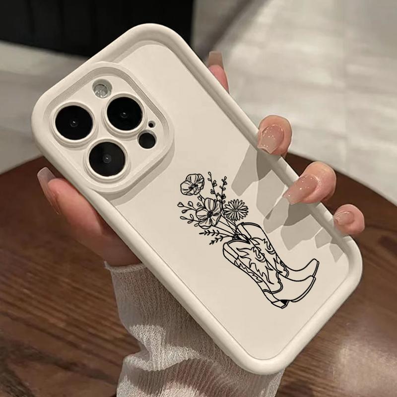 Phone Case Compatible for iPhone 16 15 14 Pro Max 13 12 11 XR XS Plus E Western Cowboy Boots Pattern TPU Lens Protection Durable Soft Cover Gift Phone Case Compatible for iPhone 16 15 14 Pro Max 13 12 11 XR XS Plus E Western Cowboy Boots Pattern TPU Lens Protection Durable Soft Cover Gift