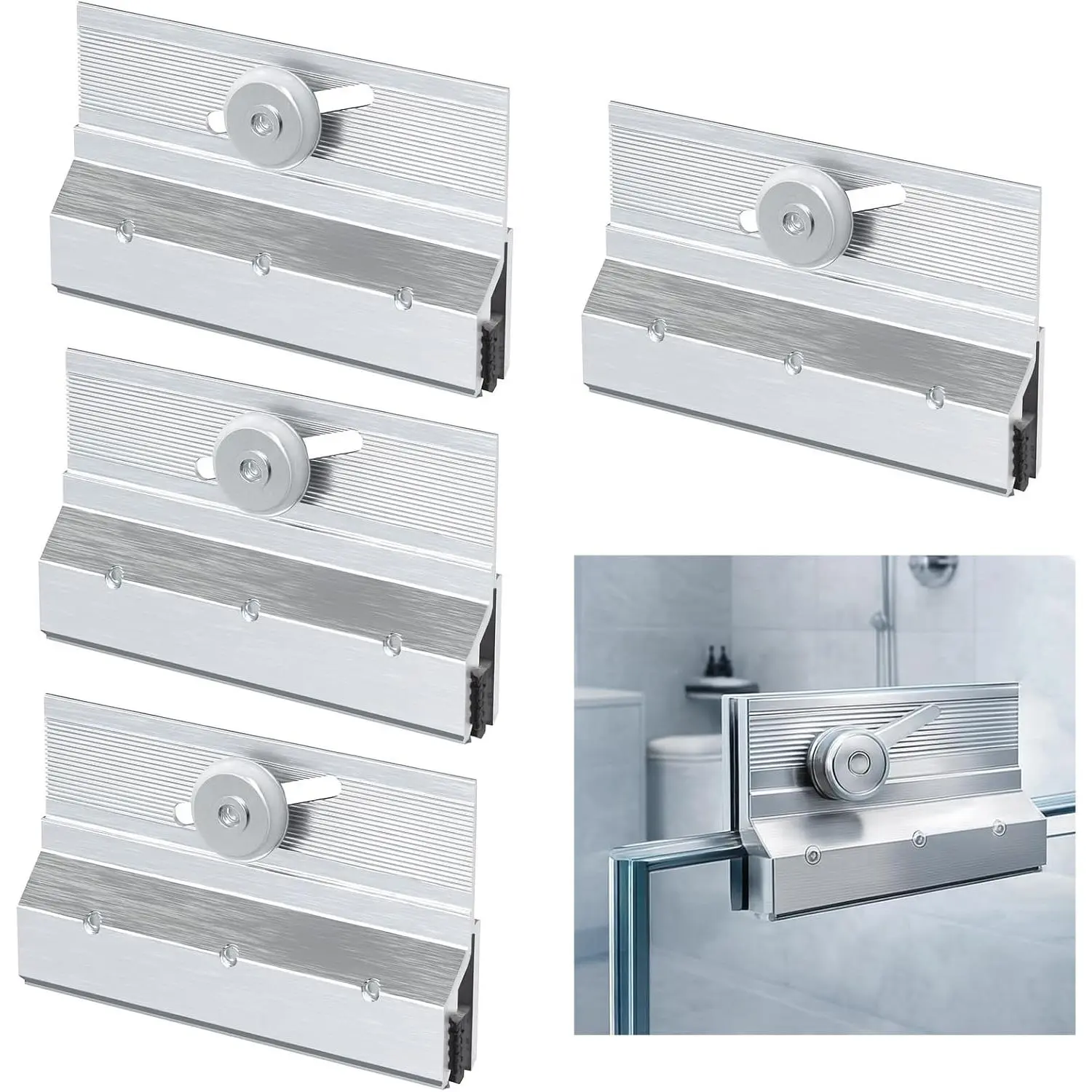M6053 Frameless Shower Door Roller Top Bracket Roller Assembly 4 count Shower Door Accessories, Fit Glass up to 1/4" Thick