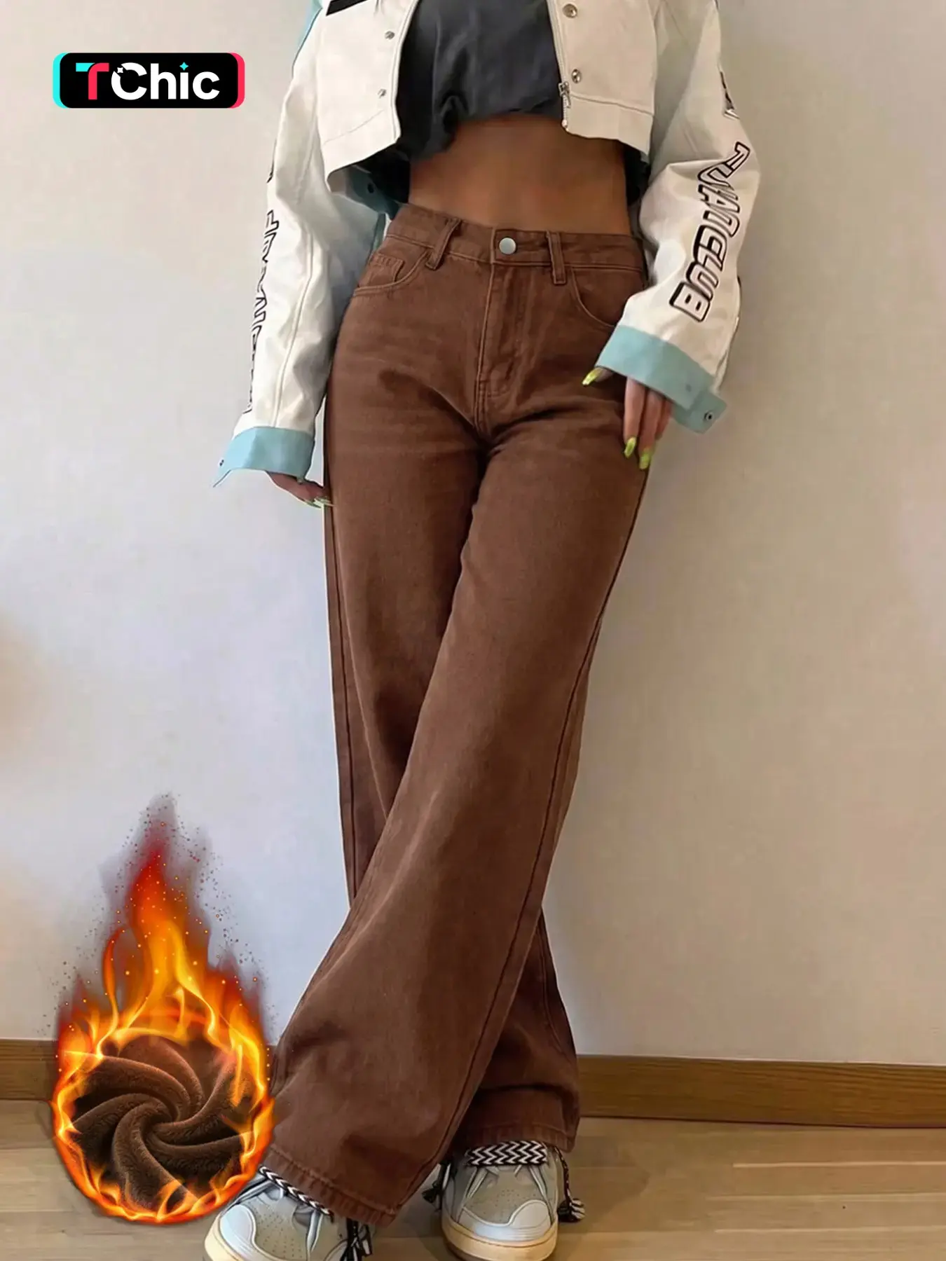 Women's Classic Washed Denim Jeans, Mid Waist Fitted Long Pants, Button Fly Closure, Casual Street Style, All Seasons Wear