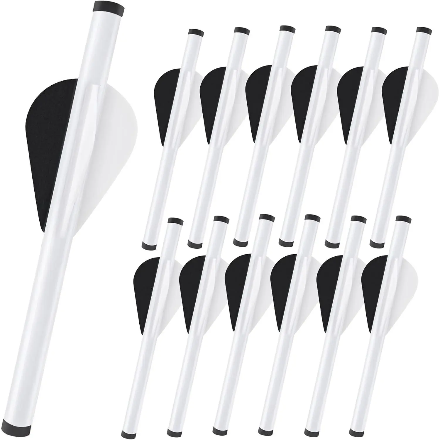 12 Packs Arrow Fletching with 2 Inch Vanes, Shrink Fletch Stretch Wraps Universal Fit for Arrows and Bolts, DIY Archery Fletching Tool