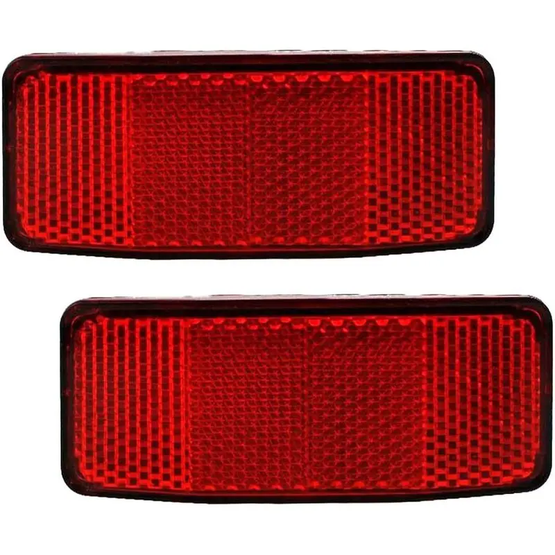 2PCS Bike Reflectors for Night Riding, Front and Rear Bicycle Reflectors with Mounting Bolts and Screws, Bike Safety Reflector for Rear Rack, Basket, Mountain Bike, Road Bike and Commuter Bicycle