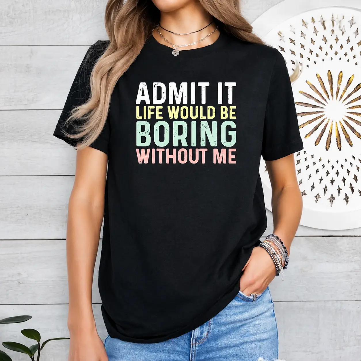 "Just Admit It" Graphic T-Shirt with Witty Slogan: Satirical Style