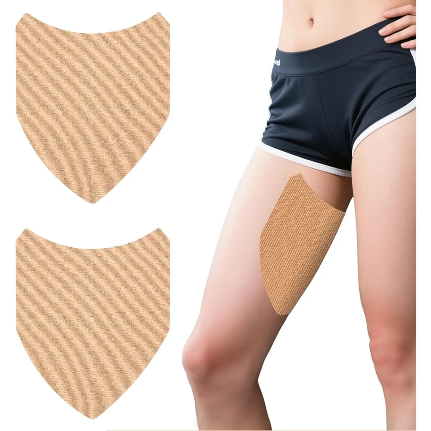 20 Pcs Disposable Self-Adhesive Inner Thigh Anti-Chafing Stickers, Elastic Breathable Ultra-Thin Anti-Friction Pads for Leg, Calf, Body