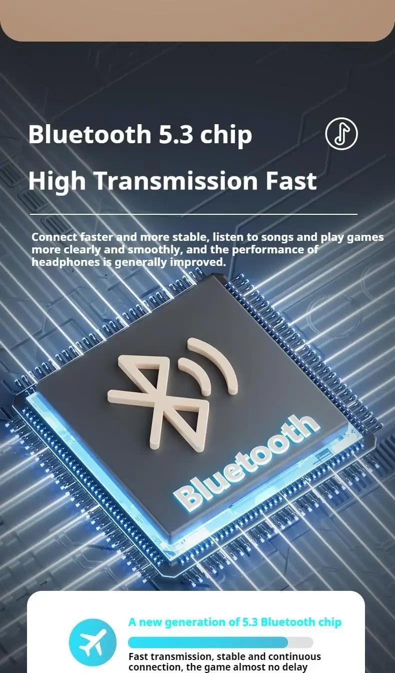 noisecancellingheadphone Wireless Bluetooth 5.3 Headphones Sports Gaming Earphones Support TF/AUX noise reduc