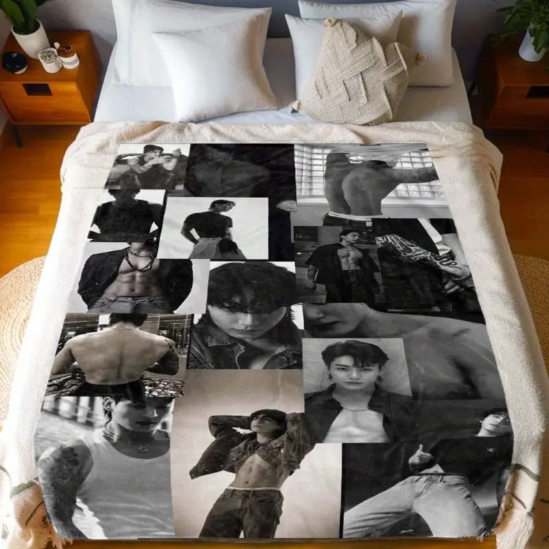 Jeon Jeongguk Blanket - Soft and Lightweight, All-Season Use for Home & Travel. Perfect Gift Choice (Christmas/Mother's Day) with Polyester Fabric