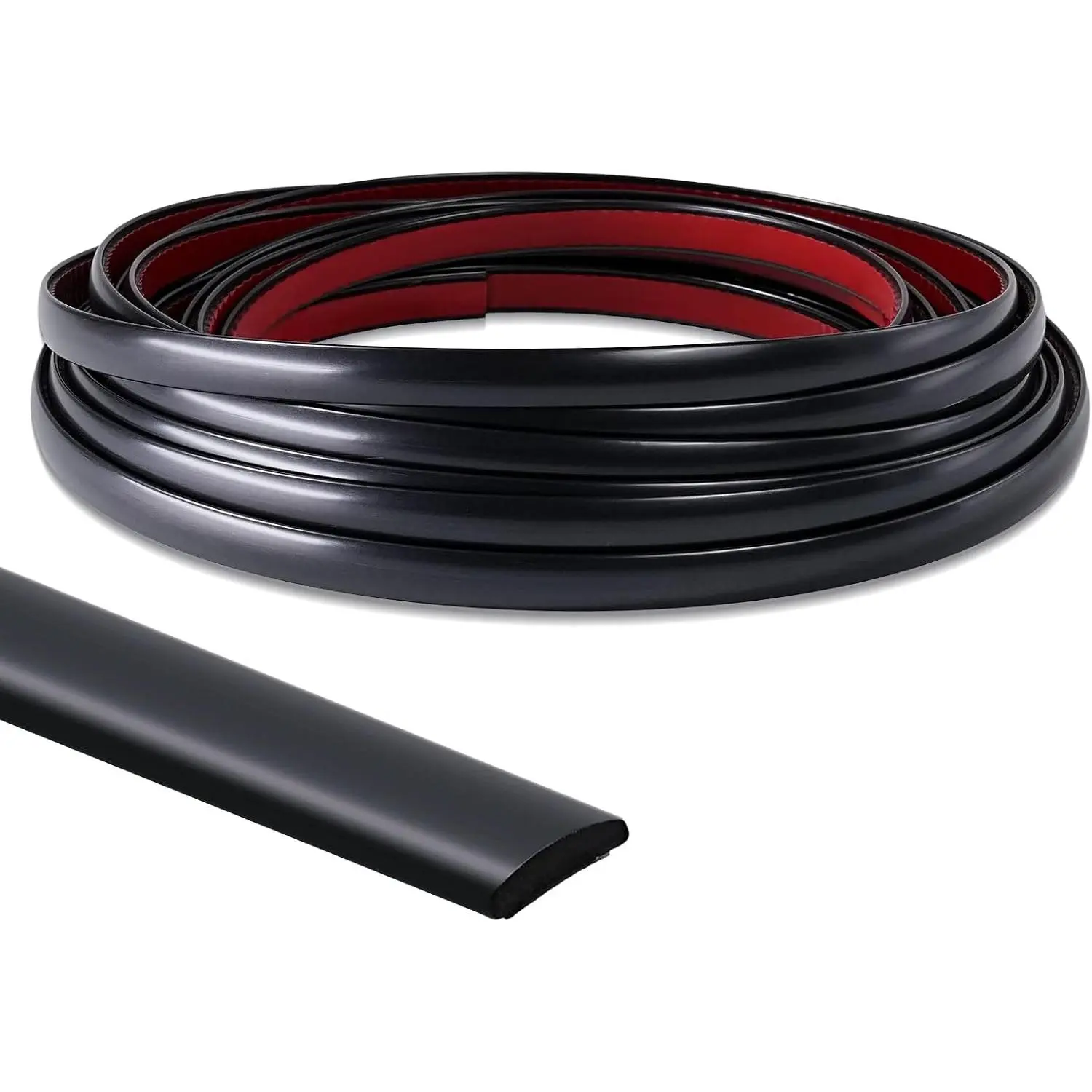 9.8 Ft Peel and Stick Wall Molding Trim, D-Shape Flexible Molding Trim Matte Black for Backsplash, Mirror, Wall, Window & Door Frames,  Self Adhesive Trim(W:0.4", T:0.1")