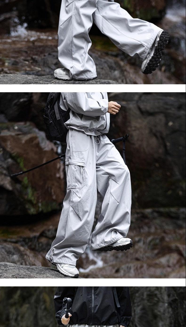 Men's Techwear Quick-Dry Outdoor Cargo Pants - Loose Fit Hiking Pants with Pleated Design, Streetwear Trend