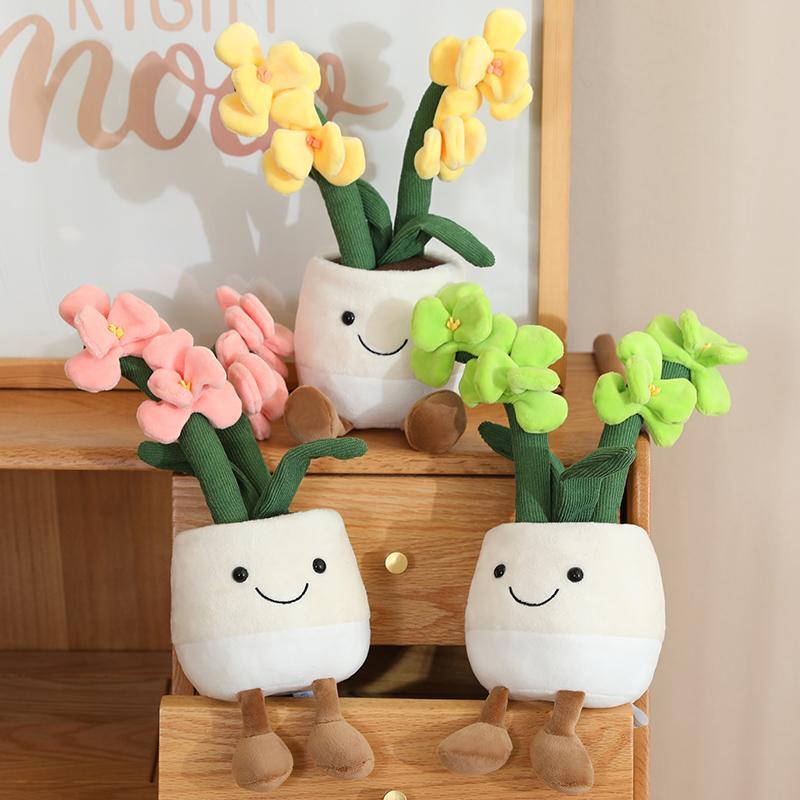The Cutest Orchid You Can't Kill!  3D Plush Flower Pot Doll, Soft Stuffed Plant Decor for Room & Dorm, Unique Birthday Gift for Her, Heartfelt Aesthetic Keepsake