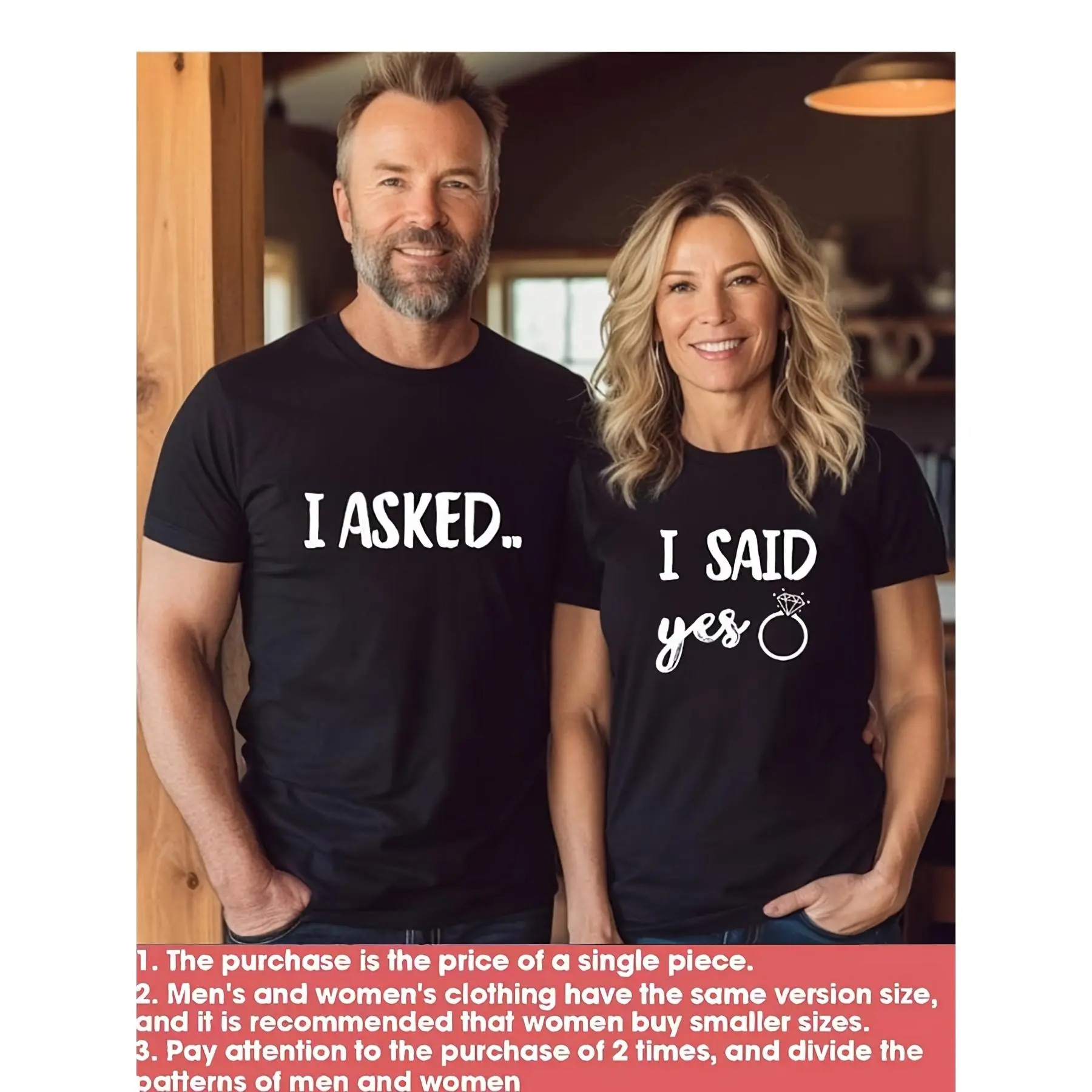 I Asked I Said Yes Shirt Engagement Sweatshirt Engaged Shirt Future Mrs Shirts Matching Couple Shirts Engagement Gift Bride to Be Teefor Valentine's Day Holiday Gift