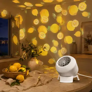 Dynamic Lemon Projection Lamp, USB Powered, 360 Degrees Adjustable, Bright and Vibrant Room Ambiance, Ideal for Bedroom, Living Room, Party Decor