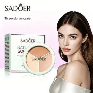 3-Color Blendable Concealer Balm, Moisturizing Long-Lasting Makeup, Covers Dark Circles & Pores, Gentle for Sensitive Skin, Waterproof