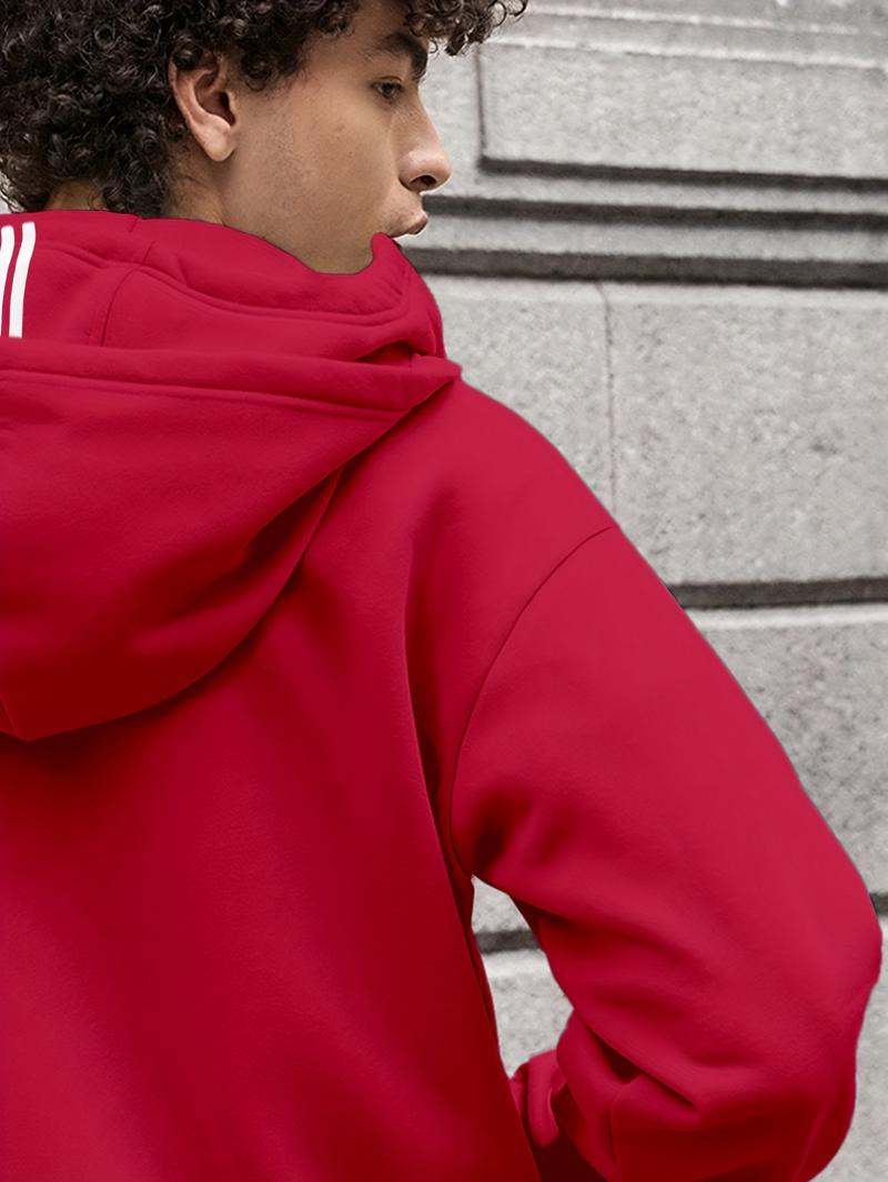 1pc TNZI men's full zipper windproof mask hoodie long-sleeved jacket versatile and fashionable urban style, with zippers and pockets - warm, windproof and durable, suitable for daily or outdoor autumn/winter wear