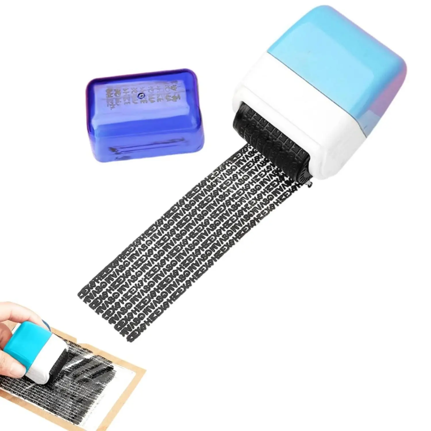 Privacy Roller for Mail,Identity Protection Roller Stamps Identity Prevention Theft Stamp Wide Rolling Security Stamp for Privacy Protection, Confidential Privacy Stamp, ID Blockout and Address Blocker(Blue)
