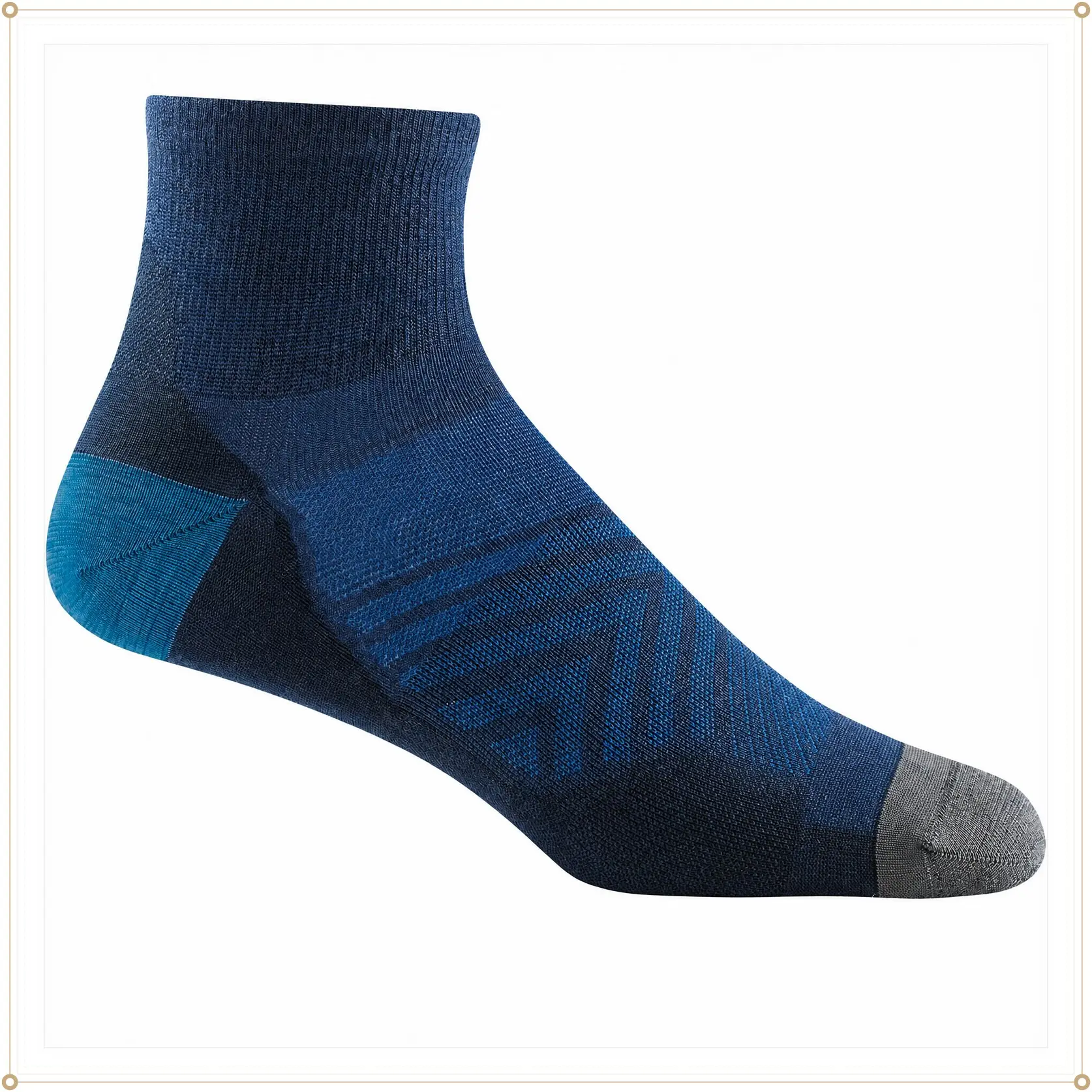 Men's 1/4 Ultra Lightweight Running Socks (1034) | 49% Merino Wool, True Seamless Toe, Fast-Drying, Moisture-Wicking, Arch Support, Pairs with Running Shoes, Knit in Vermont USAGift