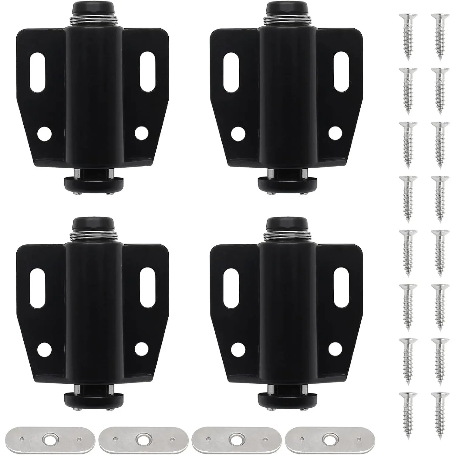 4 count Black   Latch Push Open Cabinet Door Latches