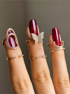 3pcs Fashionable and Unique Style Lady's Nail Ring. Suitable for Wearing At Parties Daily Dates Vacations. Also Makes A Great Valentine's Day Gift or Birthday Present.