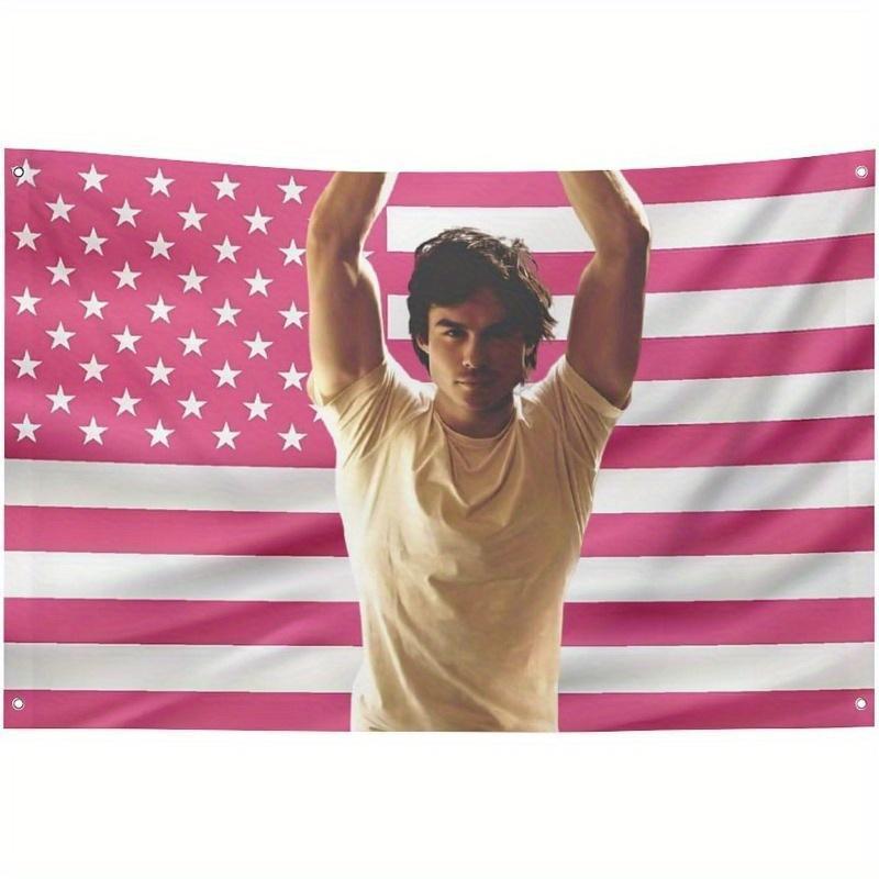 1x Damon Salvatore The Vampire Diaries TV Series Wall Banner 3x5ft - Durable Fabric with 4 Grommets for Indoor/Outdoor Decoration for Bedroom, Living Room, Party