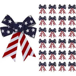 20Pcs Patriotic PVC Velvet Bows 5.9x5.9 inch, Red White Blue Plastic Velvet Bows with 3D Shape for 4th of July Decor, Party Favors, Gift Wrapping, Memorial Day, Independence Dayfidget toys