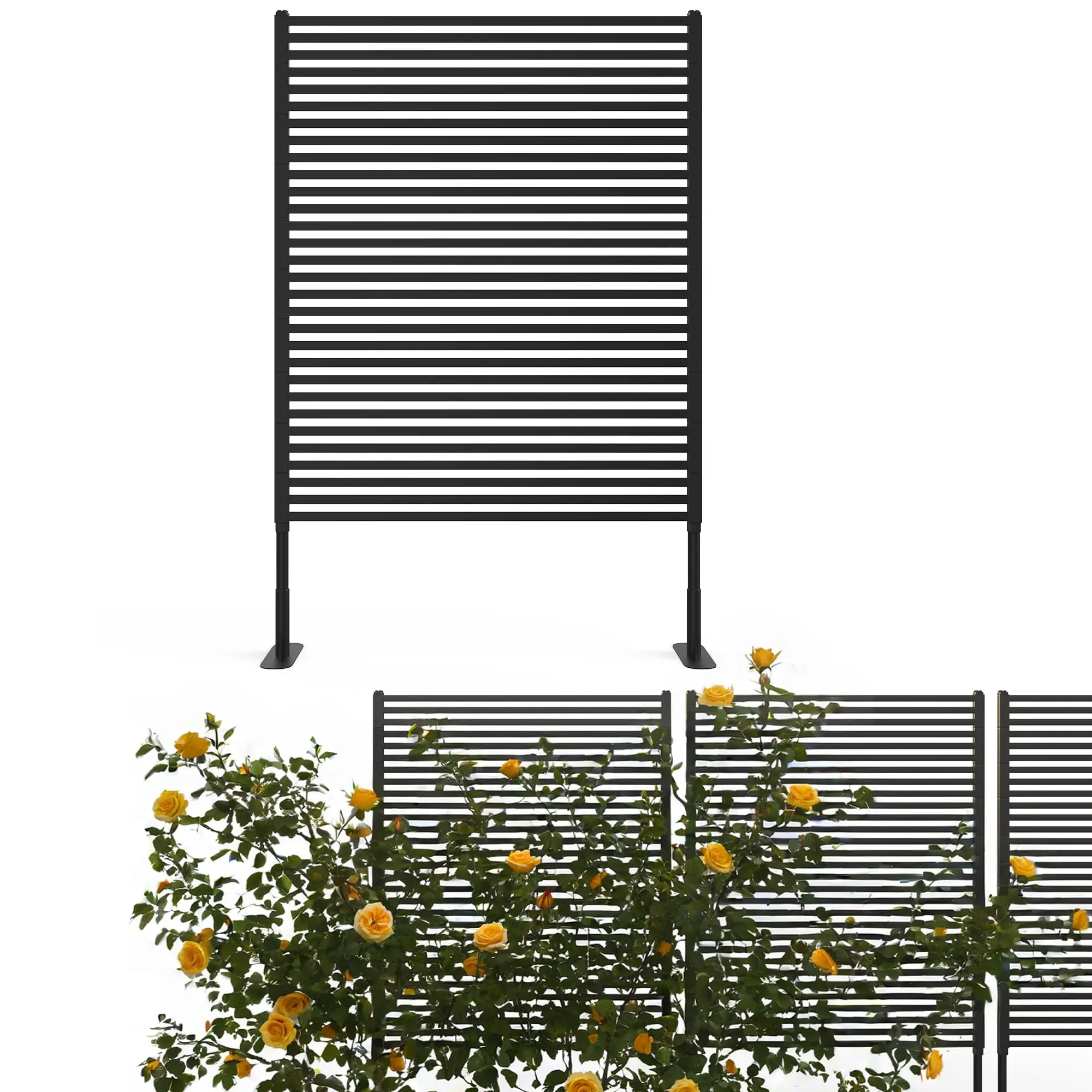 Gaomon Outdoor Privacy Screen Panel, 1 Panel Freestanding Garden Fence, 47 x 71 Inch Decorative Privacy Screen, Landscape Edging for Balcony Patio Garden