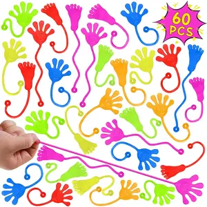 Sticky Hands Bulk 60 PCS Party Favors for Kids 4-12 Year Stretchy Sticky Hand Feet Goodie Bags Stuffers Treasure Box Toys Classroom Small Mini Prizes Birthday Party Supplies Slap Handfidget toys