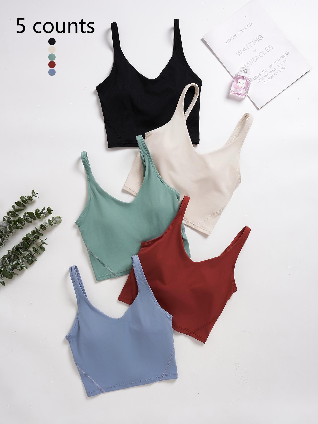 Women's Solid Sports Bra, Quick-Drying Breathable Comfortable Crop Cami Top for Yoga Gym Workout Running, Ladies Sportswear for Indoor and Outdoor Wear