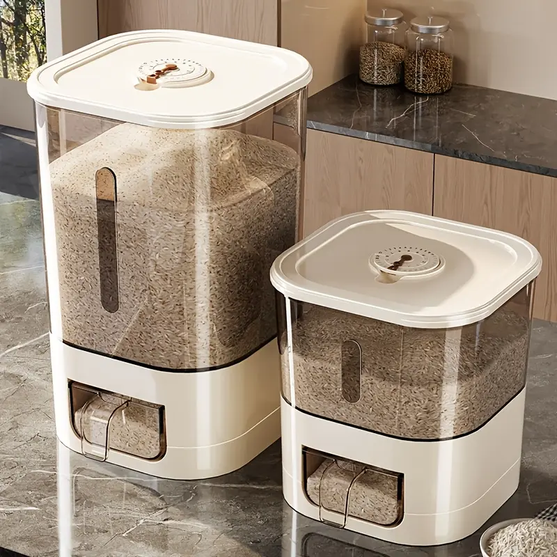 1 Rice Bucket, Household Sealed Moisture-Proof Flour Storage Bucket, Rice Jar Storage Container, Rice Box, Flour, Grains, Beans, Pet Food, Cat Food, Dog Food, Household Storage Box