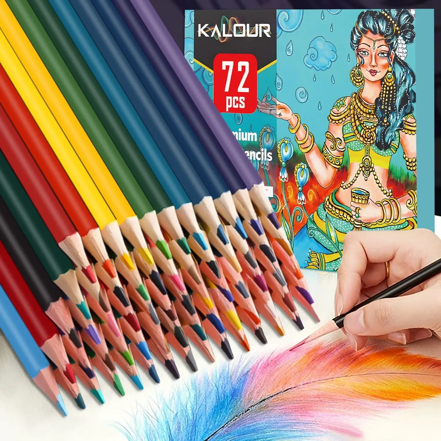 Premium Colored Pencils,Set of 72/120 Colors,Artists Soft Core with Vibrant Color,Ideal for Drawing Sketching Shading,Coloring Pencils for Adults