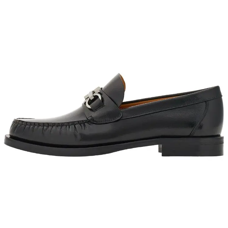 Men's Ferragamo Gancini Leather Flat Casual Slip-On Loafers - Black Trending Footwear, Maison Mihara Verifiable with Global Authentication Credentials