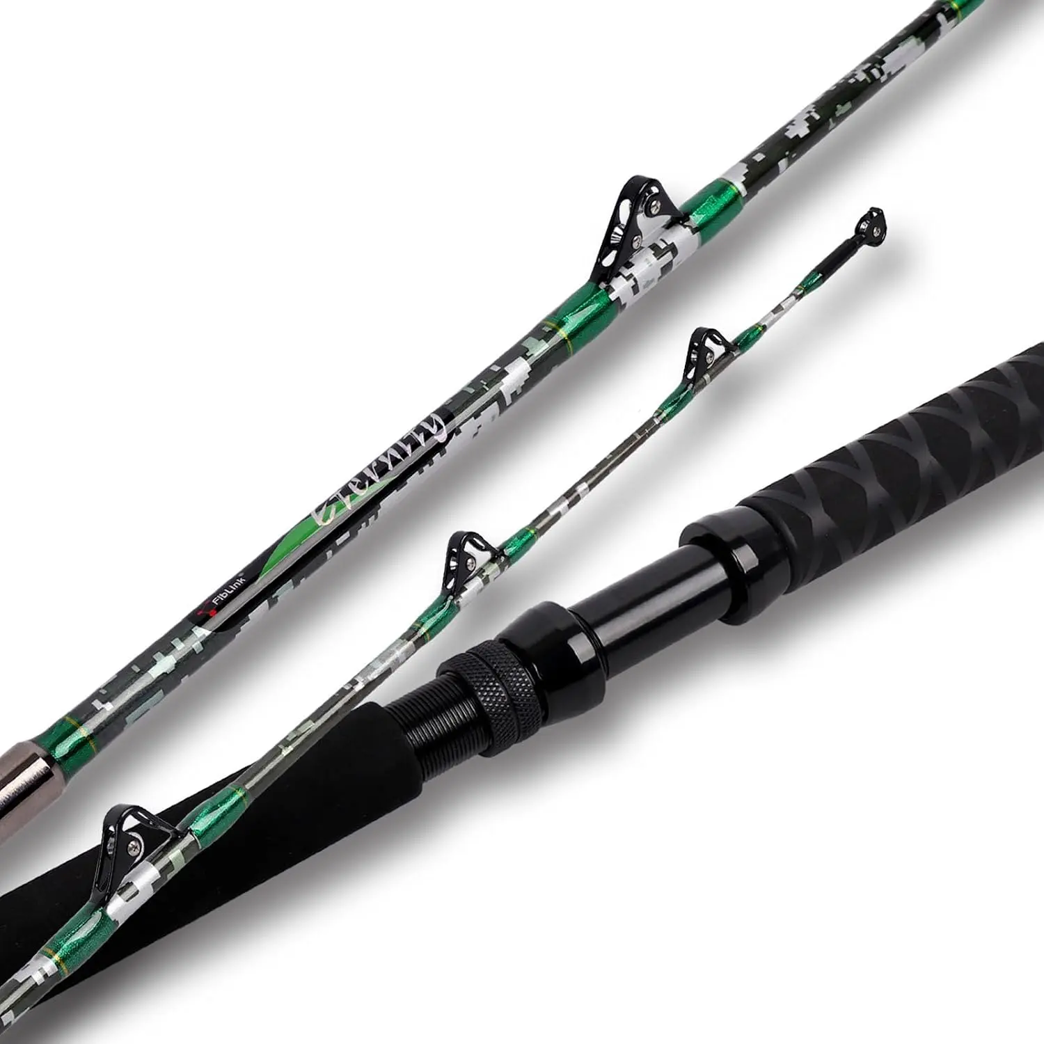2- Trolling Fishing Rod, Saltwater Roller Rod, Portable Big  Rod(5’6”/6’/7’)