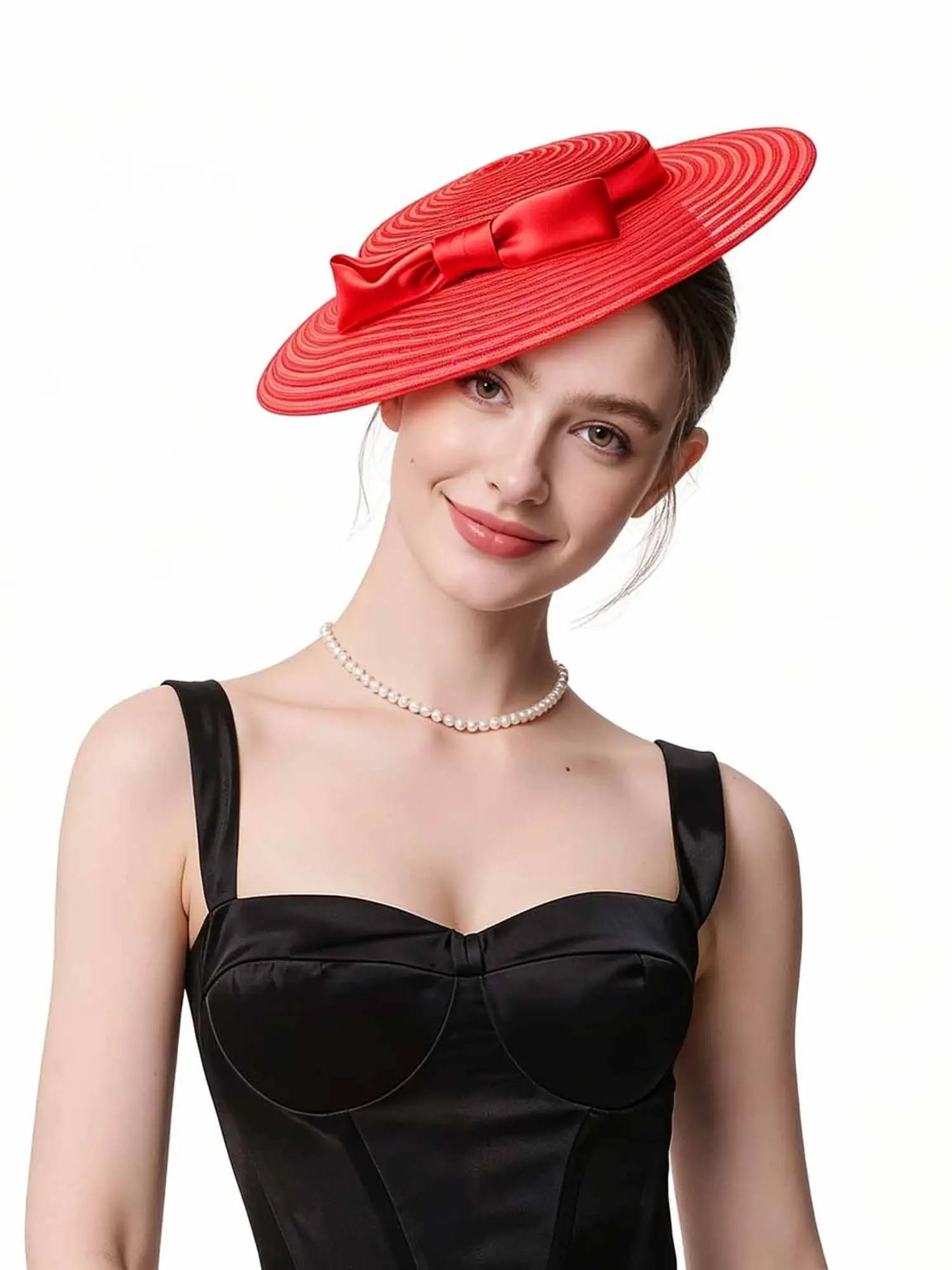 1pc Wide Brim Tea Party Fascinator Kentucky Hat Derby Fascinator Wedding Hat for Cocktail Fashion Fashionable Hats