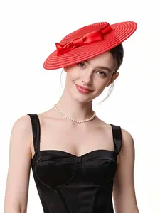 1pc Wide Brim Tea Party Fascinator Kentucky Hat Derby Fascinator Wedding Hat for Cocktail