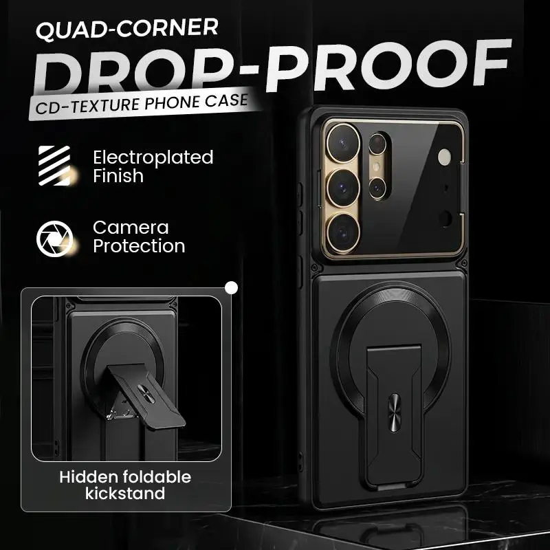 Multifunctional Magnetic Case with Invisible Stand & Camera Protection for Samsung S Series