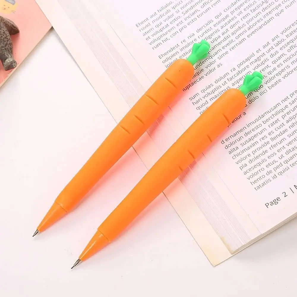 2 count Orange Carrot Pencil, Fruit Mechanical Pencil, Cute Press Pens, Drawing Pencil, Creative Automatic Pen Office,Mechanical Pencils