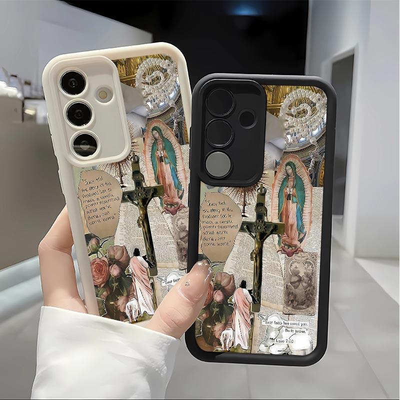 Mary ofthe Cross Soft&Flexible TPU Silicone Phone Case For Galaxy S26 Ultra S25 Edge S24 FE S23 S22 S21 Plus A13 A14 A15 A16 A17 A33 A34 A35 A36 A52 A53 A54 NOTE20 Durable|Shockproof|Full Camera Protection|Anti-Fingerprint