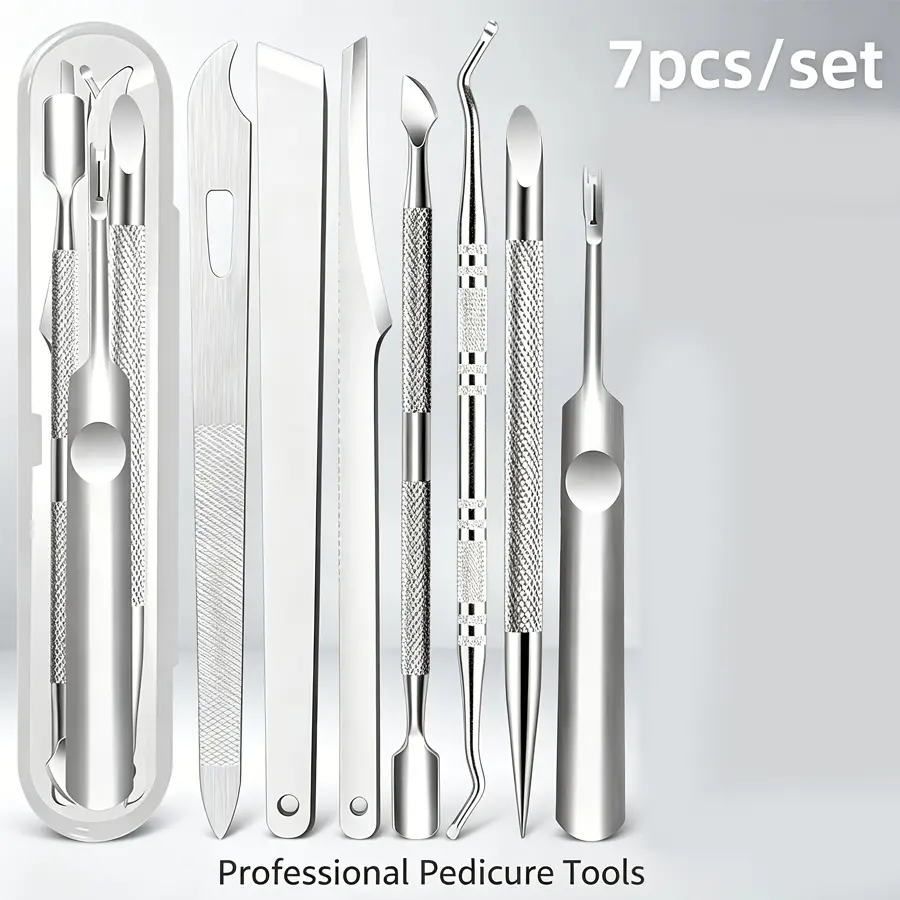 7-piece Stainless Steel Nail Care Set: Precision Keratin Scissors and Makeup Remover Kit - Odorless, Including Nail Files and Cleaning Agents - The Perfect Choice for Women, Keratin, Christmas Gifts, Seniors, Toenails, and Foot Care